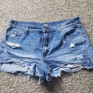 Ripped Jean Shorts Size 13 Forever 21